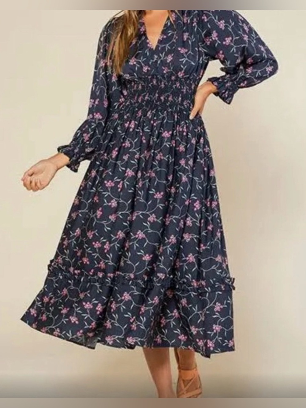 NWT Outerknown Floral Midi Dress SZ Small